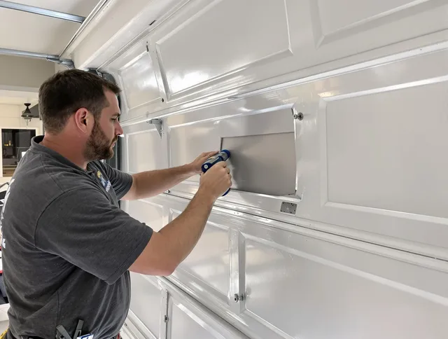 Garage door panel repair by Rowland Heights Garage Door Repair in Rowland Heights