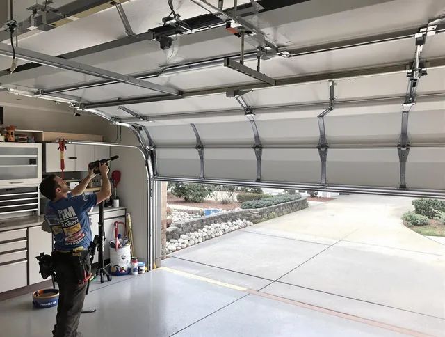 Garage door track repair service by Rowland Heights Garage Door Repair in Rowland Heights
